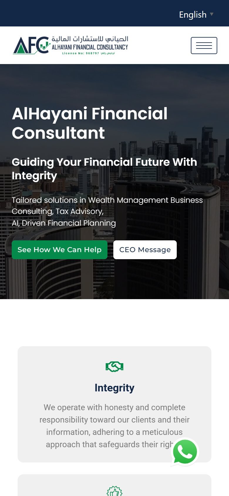 Al Hayani Finance on a phone