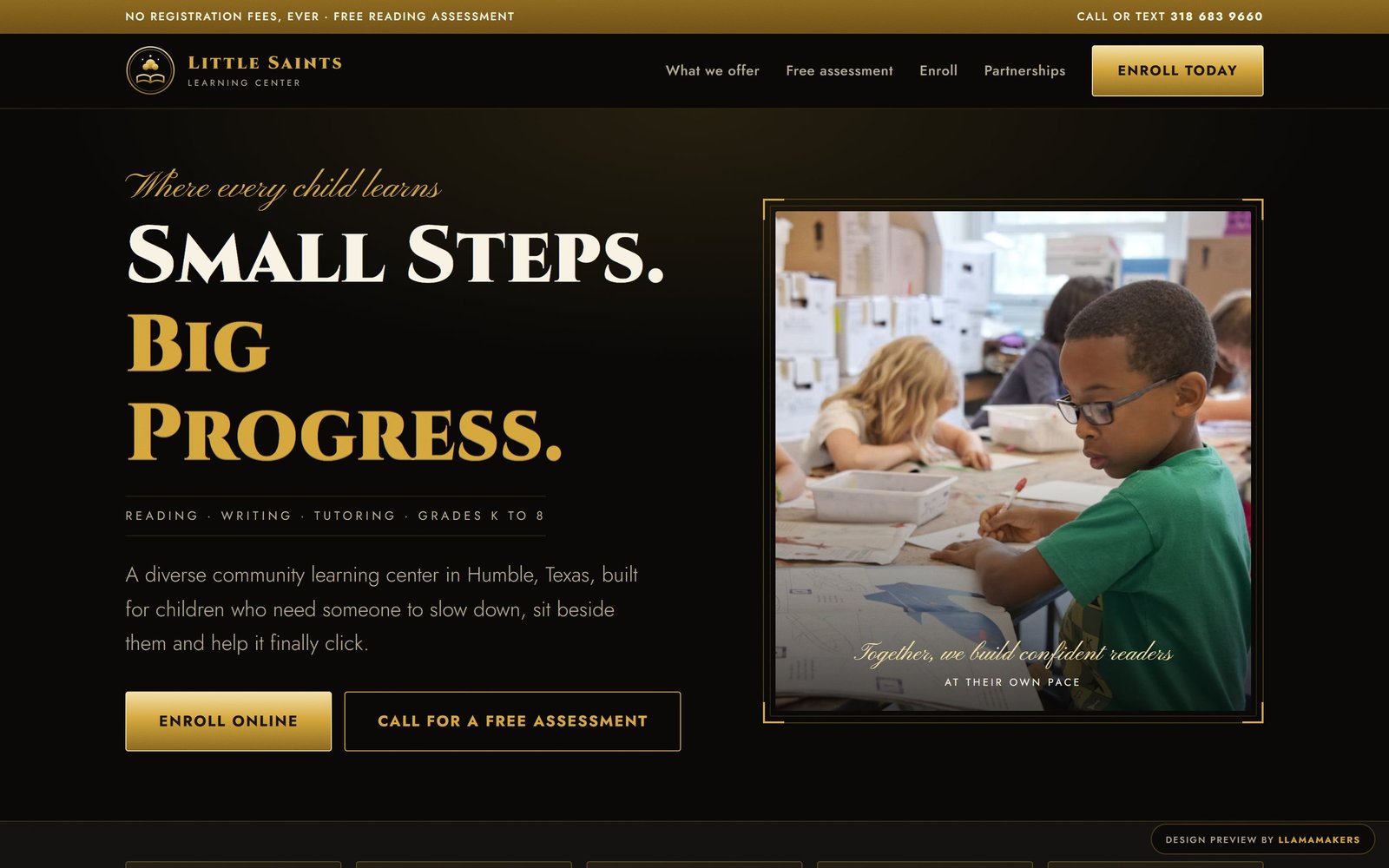 Little Saints Learning Center homepage