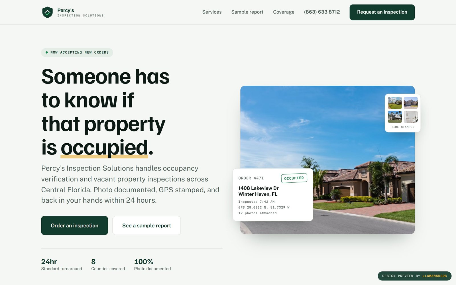 Percy's Inspection Solutions homepage
