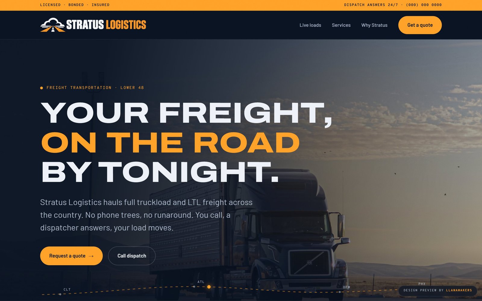 Stratus Logistics homepage