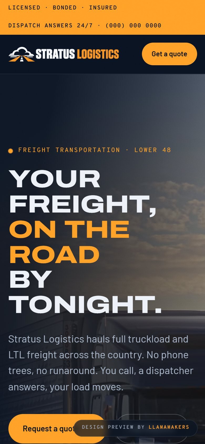 Stratus Logistics on a phone