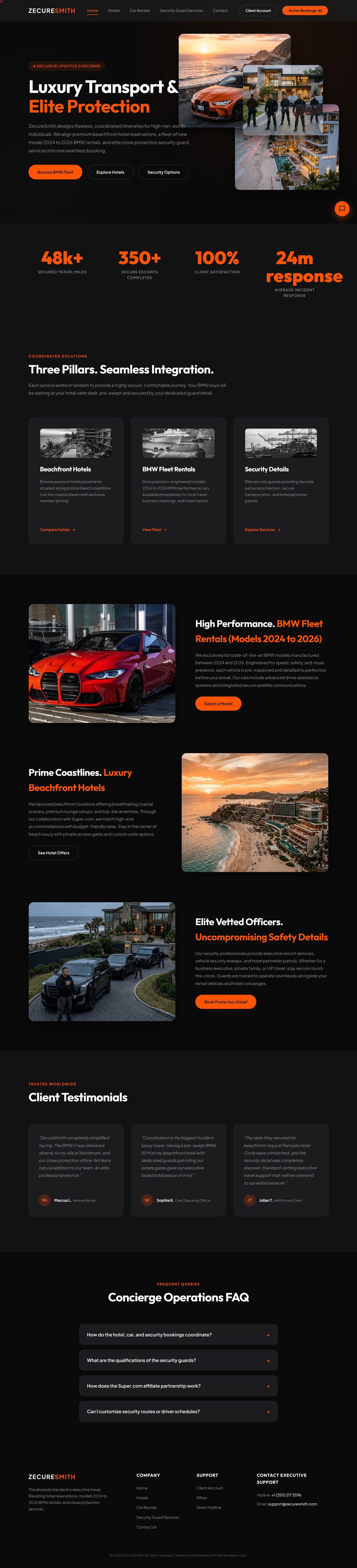 Full ZecureSmith homepage, top to bottom